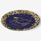 Gefeliciteerd met onze Afstudeerders Gold Blue Twi Papieren Bordje (Gekanteld)