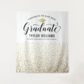 Gefeliciteerd met onze Afstuderen Gold Confetti Pa Wandkleed (Voorkant)