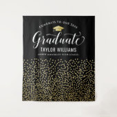 Gefeliciteerd met onze Afstuderen Gold Confetti-pa Wandkleed (Voorkant)
