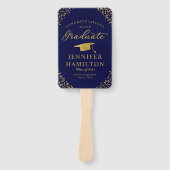 Gefeliciteerd met onze Afstuderen gouden Confetti Handwaaier (Voorkant)