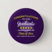 Gefeliciteerd met onze Afstuderen graduatiepartij Ronde Button 5,7 Cm (Voorkant)