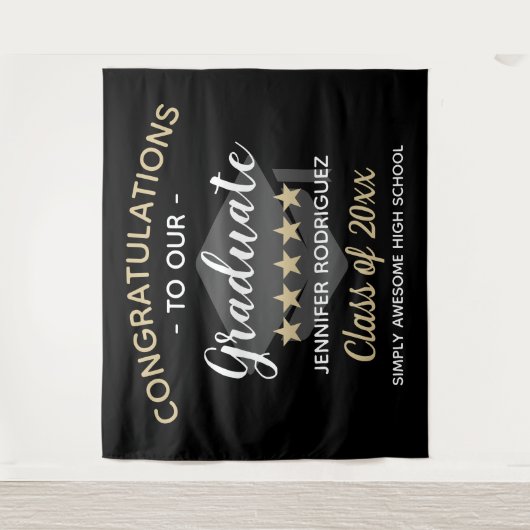 Gefeliciteerd met onze Afstuderen GraduPartij Wandkleed (Voorkant)