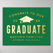 Gefeliciteerd met onze Afstuderen Groene Graduatio Folie Afdrukken (Voorkant)