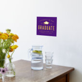 Gefeliciteerd met onze Afstuderen Paarse Graduatio Folie Afdrukken (Laag (Keuken))