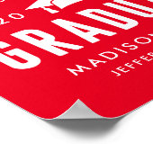 Gefeliciteerd met onze Afstuderen Rode GraduPartij Poster (Hoek)