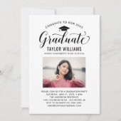 Gefeliciteerd met onze Afstuderen zwarte scriptfot Kaart (Voorkant)