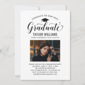 Gefeliciteerd met onze Afstuderen zwarte scriptfot Kaart (Voorkant)