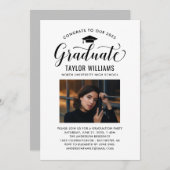 Gefeliciteerd met onze Afstuderen zwarte scriptfot Kaart (Voorkant / Achterkant)