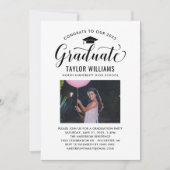 Gefeliciteerd met onze Afstuderen zwarte scriptfot Kaart (Voorkant)