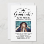 Gefeliciteerd met onze Afstuderen zwarte scriptfot Kaart (Voorkant)