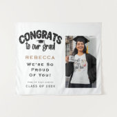 Gefeliciteerd met onze geslaagde Foto Naam Zwart G Wandkleed (Voorkant (horizontaal))