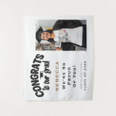 Gefeliciteerd met onze geslaagde Foto Naam Zwart G Wandkleed (Voorkant)