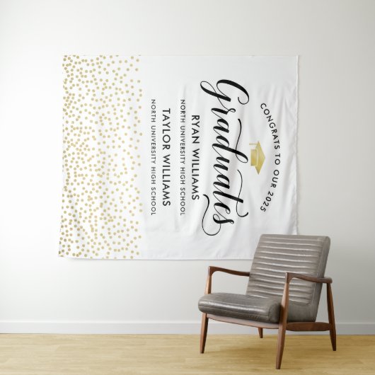 Gefeliciteerd met onze Gold Confetti Partij van tw Wandkleed (In Situ (horizontaal))