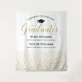 Gefeliciteerd met onze Gold Confetti Partij van tw Wandkleed