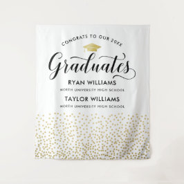 Gefeliciteerd met onze Gold Confetti Partij van tw Wandkleed