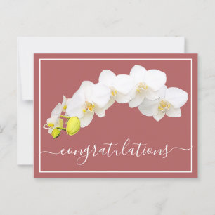 Gefeliciteerd met orchidee Flower Salmon achtergro Briefkaart