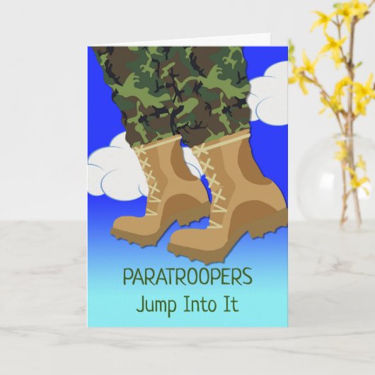 Gefeliciteerd met Paratrooper-training met Boots Kaart (Gele Bloem)