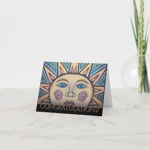 Gefeliciteerd met Peace Sun Kaart