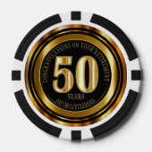 Gefeliciteerd met pensionering - 50 jaar - Gold Poker Chips (Voorkant)