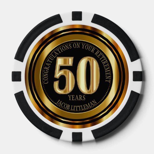 Gefeliciteerd met pensionering - 50 jaar - Gold Poker Chips (Voorkant)
