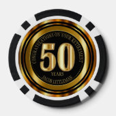 Gefeliciteerd met pensionering - 50 jaar - Gold Poker Chips (Achterkant)