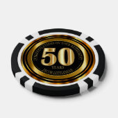 Gefeliciteerd met pensionering - 50 jaar - Gold Poker Chips (Enkel)