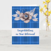 Gefeliciteerd met pensionering Blauwe spelden & bl Kaart (Gele Bloem)