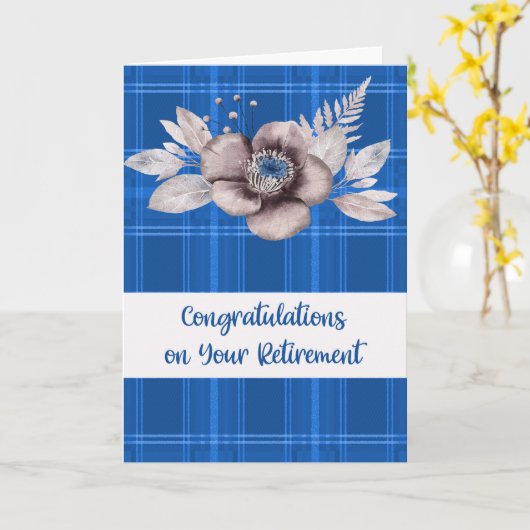 Gefeliciteerd met pensionering Blauwe spelden & bl Kaart (Gele Bloem)