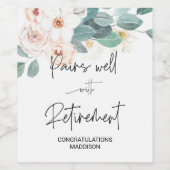 Gefeliciteerd met pensionering Gift CoWorker & Oud Wijn Etiket (Enkel label)