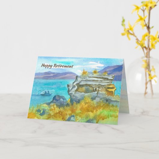 Gefeliciteerd met pensionering Happy Vissen Days L Kaart (Gele Bloem)