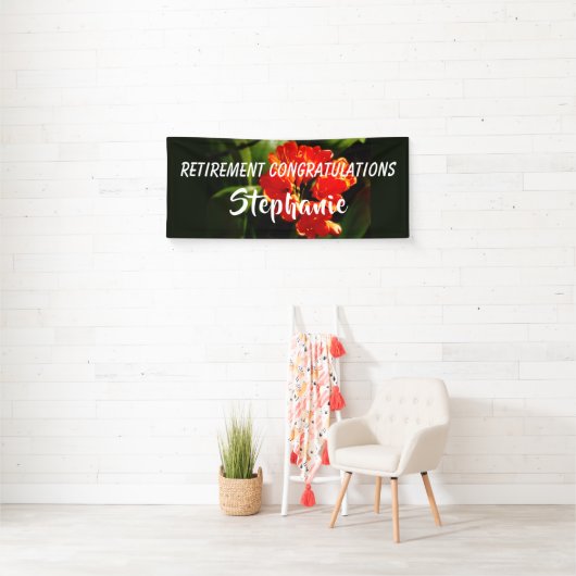 Gefeliciteerd met pensionering Jumbo Oranje ventil Spandoek (Insitu)