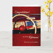 Gefeliciteerd met pensionering Klassieke auto diep Kaart (Gele Bloem)