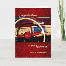 Gefeliciteerd met pensionering Klassieke auto diep Kaart