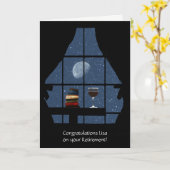 Gefeliciteerd met pensionering met Boeknaam Kaart (Gele Bloem)