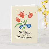 Gefeliciteerd met pensionering met Red Flowers Kaart (Gele Bloem)