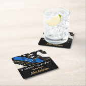 Gefeliciteerd met pensionering politieambtenaar kartonnen onderzetters (Insitu)