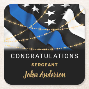 Gefeliciteerd met pensionering politieambtenaar kartonnen onderzetters