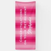 Gefeliciteerd met pensionering Roze Stripe Jumbo N Spandoek (Verticaal)