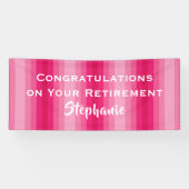 Gefeliciteerd met pensionering Roze Stripe Jumbo N Spandoek (Horizontaal)