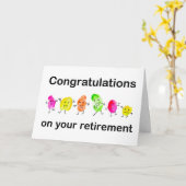 Gefeliciteerd met pensionering van groepsvingerafd kaart (Gele Bloem)