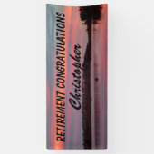 Gefeliciteerd met pensionering vissers Sunset Lake Spandoek (Verticaal)