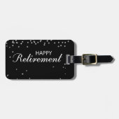 Gefeliciteerd met pensionering zwart met Silver Sp Bagagelabel (Voorkant horizontaal)