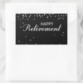 Gefeliciteerd met pensionering zwart met Silver Sp Rechthoekige Sticker (Tas)