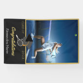 Gefeliciteerd met Photo Tennis-speler afstuderen Spandoek (Horizontaal)