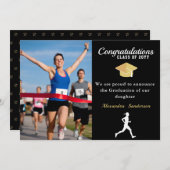 Gefeliciteerd met Photo Track-runner afstuderen Aankondiging (Voorkant / Achterkant)