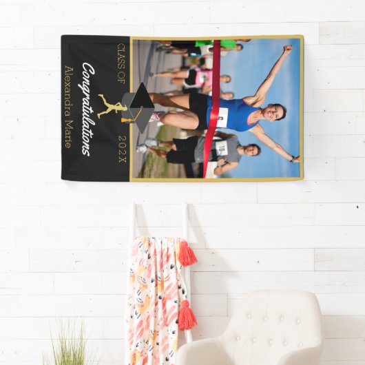 Gefeliciteerd met Photo Track-runner afstuderen Spandoek (Insitu)