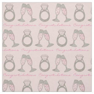 Gefeliciteerd met Pink Champagne Wedding Diamond Stof
