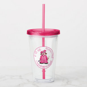 Gefeliciteerd met Pink Girl College Graduation Par Acryl Drinkbeker