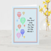 Gefeliciteerd met promotie met luchtballonnen kaart (Gele Bloem)