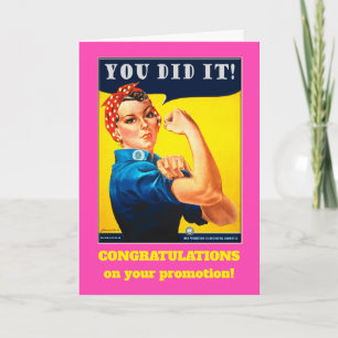 Gefeliciteerd met promotie Rosie the Riveter Kaart